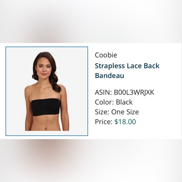 Coobie Strapless Lace Back Bandeau - Picture 4 of 5